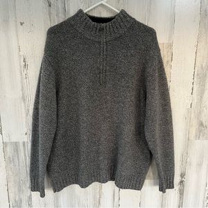 Davis & Squire Men’s 1/4 Zip 100% Lambswool Sweater Size XL